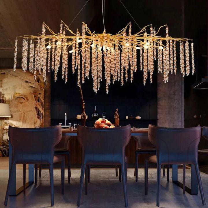 Lacuna Dining Room Branch Chandelier-chandeliers for dining room,chandeliers for stairways,chandeliers for foyer,chandeliers for bedrooms,chandeliers for kitchen,chandeliers for living room-L160 (L63")-Blushlighting