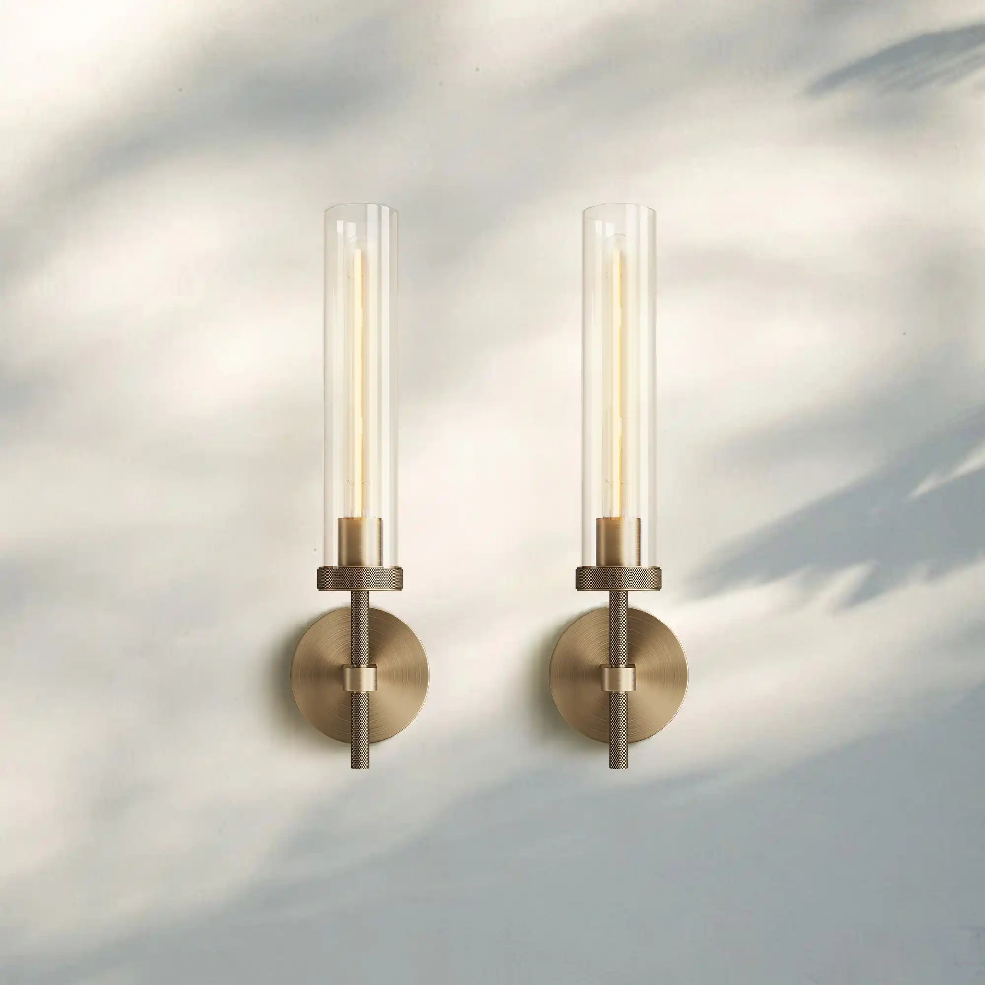 Lambe Knurled Wall Sconce - Matte Black19"HBlushlighting