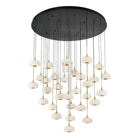 Lanterns Glass 31 Light Round LED Chandelier - Matte BlackBlushlighting