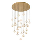 Lanterns Glass 31 Light Round LED Chandelier - Antique BrassBlushlighting