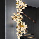 Large Branch Copper Chandelier with Grape Shape Bulbs Unique and Creative Light Fixture for Staircase/ Duplex/ High Ceiling Living Room/ Restaurant-Chandeliers-Blushlighting