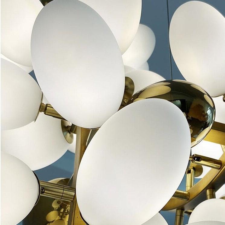 Large Branch Copper Chandelier with Grape Shape Bulbs Unique and Creative Light Fixture for Staircase/ Duplex/ High Ceiling Living Room/ Restaurant-Chandeliers-Blushlighting