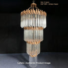 Large Elegant Multi-layers Glam Glass Chandelier for High-ceiling Staircase/Entryway/Living/meeting Room - 4 Layers/D40"*H95"GoldWarm LightBlushlighting
