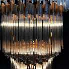 Large Elegant Multi-layers Glam Glass Chandelier for High-ceiling Staircase/Entryway/Living/meeting Room - 4 Layers/D40"*H95"GoldWarm LightBlushlighting