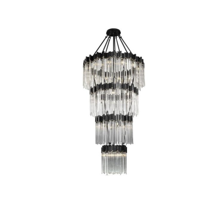 Large Elegant Multi-layers Glam Glass Chandelier for High-ceiling Staircase/Entryway/Living/meeting Room-Chandeliers, Dining Room-Blushlighting-Blushlighting