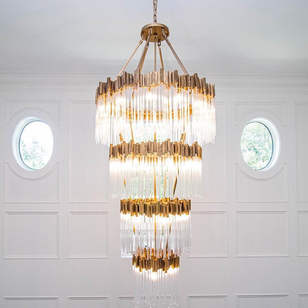 Large Elegant Multi-layers Glam Glass Chandelier for High-ceiling Staircase/Entryway/Living/meeting Room-Chandeliers, Dining Room-Blushlighting-Blushlighting