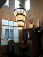 Large Elegant Multi-layers Glam Glass Chandelier for High-ceiling Staircase/Entryway/Living/meeting Room-Chandeliers, Dining Room-Blushlighting-Blushlighting