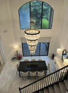 Large Elegant Multi-layers Glam Glass Chandelier for High-ceiling Staircase/Entryway/Living/meeting Room-Chandeliers, Dining Room-Blushlighting-Blushlighting