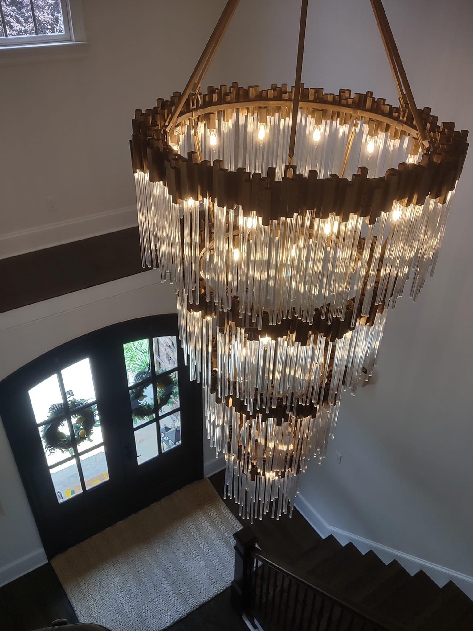 Large Elegant Multi-layers Glam Glass Chandelier for High-ceiling Staircase/Entryway/Living/meeting Room-Chandeliers, Dining Room-Blushlighting-Blushlighting