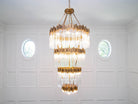 Large Elegant Multi-layers Glam Glass Chandelier for High-ceiling Staircase/Entryway/Living/meeting Room-Chandeliers, Dining Room-Blushlighting-Blushlighting