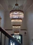 Large Elegant Multi-layers Glam Glass Chandelier for High-ceiling Staircase/Entryway/Living/meeting Room-Chandeliers, Dining Room-Blushlighting-Blushlighting