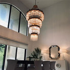 Large Elegant Multi-layers Glam Glass Chandelier for High-ceiling Staircase/Entryway/Living/meeting Room-Chandeliers, Dining Room-Blushlighting-Blushlighting