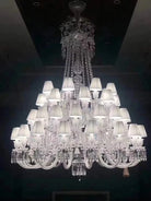 Large Light Luxury Classic Tiered Crystal Candle shaded Chandelier for High-ceiling Rooms/Living Room-Chandeliers-Blushlighting-Blushlighting