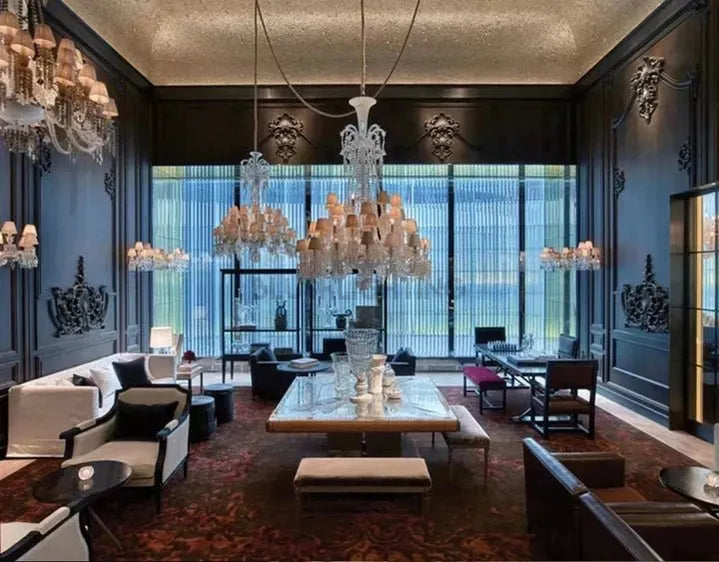 Large Light Luxury Classic Tiered Crystal Candle shaded Chandelier for High-ceiling Rooms/Living Room-Chandeliers-Blushlighting-Blushlighting