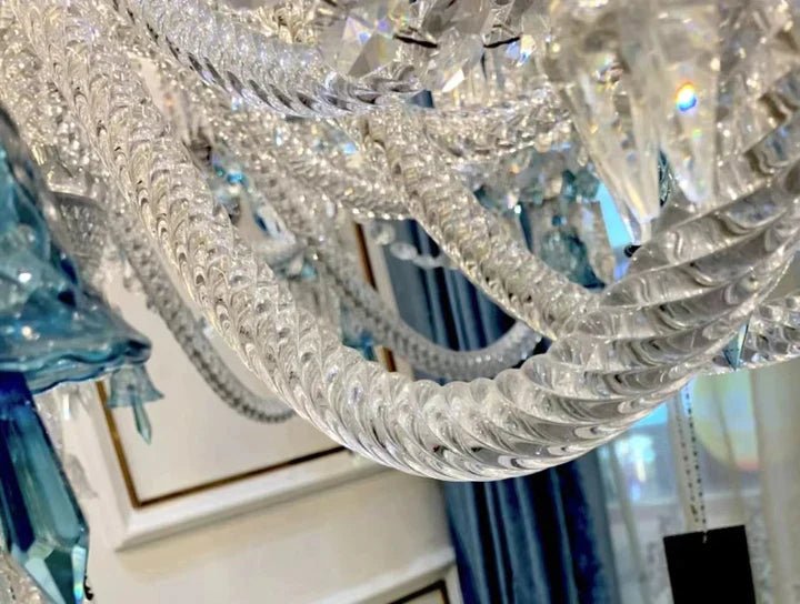 Large Light Luxury Classic Tiered Crystal Candle shaded Chandelier for High-ceiling Rooms/Living Room-Chandeliers-Blushlighting-Blushlighting
