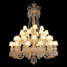 Large Light Luxury Classic Tiered Crystal Candle shaded Chandelier for High-ceiling Rooms/Living Room-Chandeliers-Blushlighting-Blushlighting