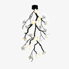 Large Long Branch Flower Chandelier - L 17.7″ x H 43.3″ / L 45cm x H 1100cmBrass stained blackBlushlighting