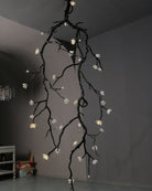 Large Long Branch Flower Chandelier - L 17.7″ x H 43.3″ / L 45cm x H 1100cmBrass stained blackBlushlighting