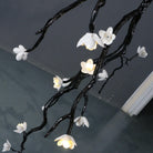 Large Long Branch Flower Chandelier - L 17.7″ x H 43.3″ / L 45cm x H 1100cmBrass stained blackBlushlighting