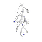 Large Long Branch Flower Chandelier - L 53.1″ x H 129.9″ / L 135cm x H 330cmBrass stained blackBlushlighting