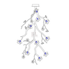 Large Long Branch Flower Chandelier - L 53.1″ x H 129.9″ / L 135cm x H 330cmBrass stained blackBlushlighting
