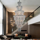 Large Multi - pieces Crystal Chandelier Stylish Ceiling Light Fixture For Foyer Living Room Staircase - D23.6"*H70.9"Blushlighting