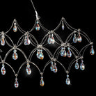 Large Silver Rectangle Crystal Chandelier 49.2" Modern Luxury Raindrop Light