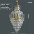 Large Staircase Crystal Chandelier Living Room Ceiling Light Fixture For Hotel Entrance In Gold Finish-Chandeliers-Blushlighting-Blushlighting