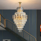Large Staircase Crystal Chandelier Living Room Ceiling Light Fixture For Hotel Entrance In Gold Finish-Chandeliers-Blushlighting-D47.2"*H79.9"/ 50 Lights-Warm Light-Blushlighting