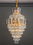 Large Staircase Crystal Chandelier Living Room Ceiling Light Fixture For Hotel Entrance In Gold Finish-Chandeliers-Blushlighting-Blushlighting