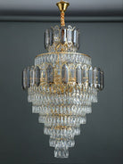 Large Staircase Crystal Chandelier Living Room Ceiling Light Fixture For Hotel Entrance In Gold Finish-Chandeliers-Blushlighting-Blushlighting