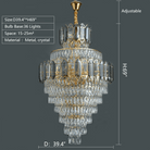 Large Staircase Crystal Chandelier Living Room Ceiling Light Fixture For Hotel Entrance In Gold Finish-Chandeliers-Blushlighting-Blushlighting