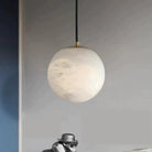 Larry Alabaster Ball Pendant Light For Kitchen Island-Pendant Light-Blushlighting