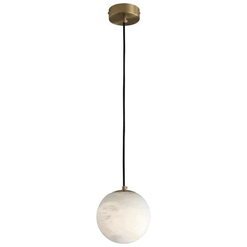 Larry Alabaster Ball Pendant Light For Kitchen Island-Pendant Light-Blushlighting
