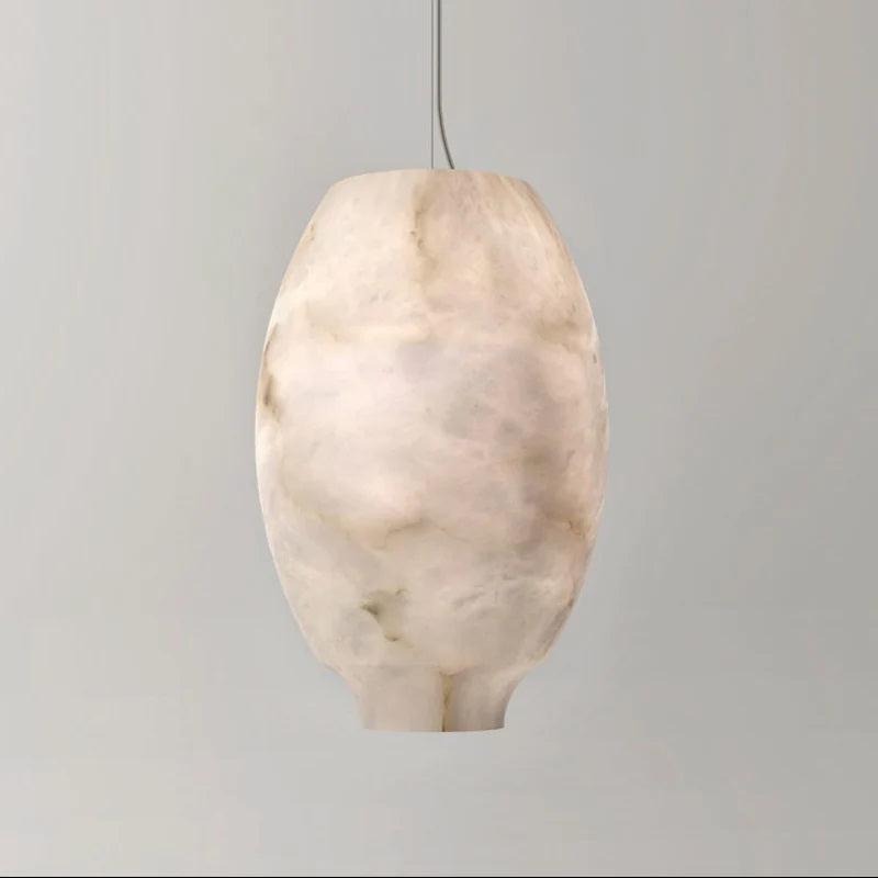 Larry Alabaster Lantern Bedside Pendant Light-Pendant Light-Large-Blushlighting