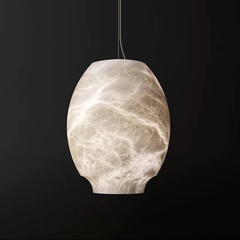 Larry Alabaster Lantern Bedside Pendant Light-Pendant Light-Blushlighting