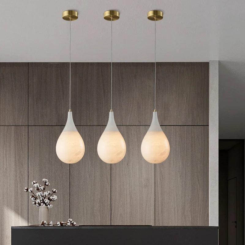 Larry Alabaster Rain Modern Pendant Light-Pendant Light-Blushlighting