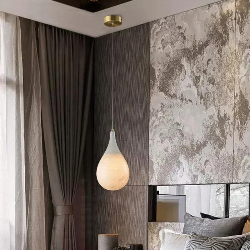 Larry Alabaster Rain Modern Pendant Light - Blushlighting