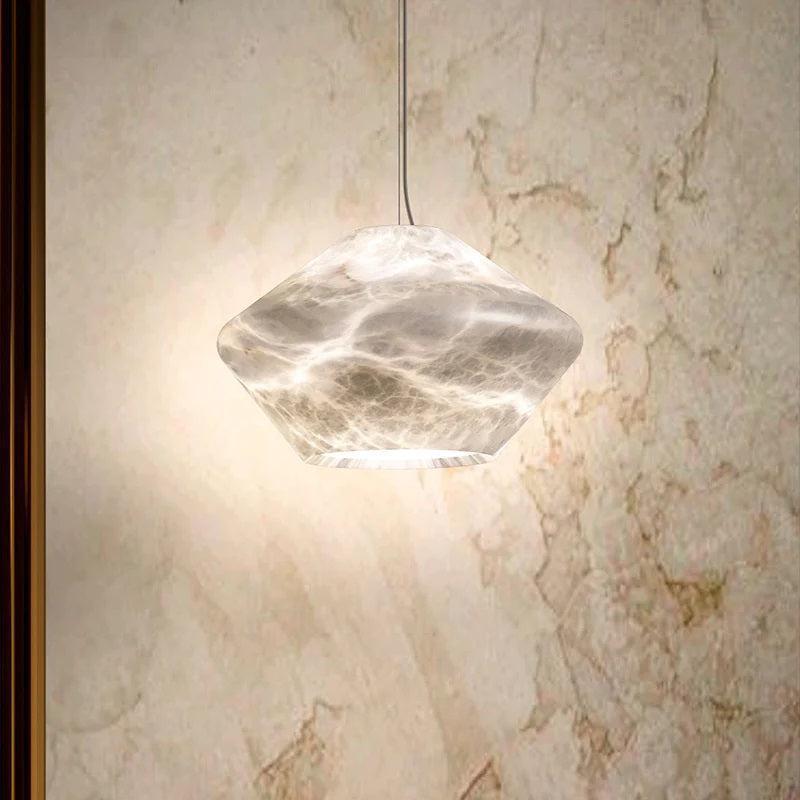 Larry Alabaster Simple Bedside Modern Pendant Light-Pendant Light-Blushlighting
