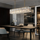 Lattic Smoke Glass Rectangular Chandelier 49'' 67''-Blushlighting