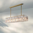 Lattic Smoke Glass Rectangular Chandelier 49'' 67''-