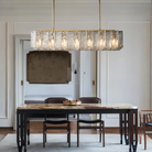 Lattic Smoke Glass Rectangular Chandelier 49'' 67''-Blushlighting