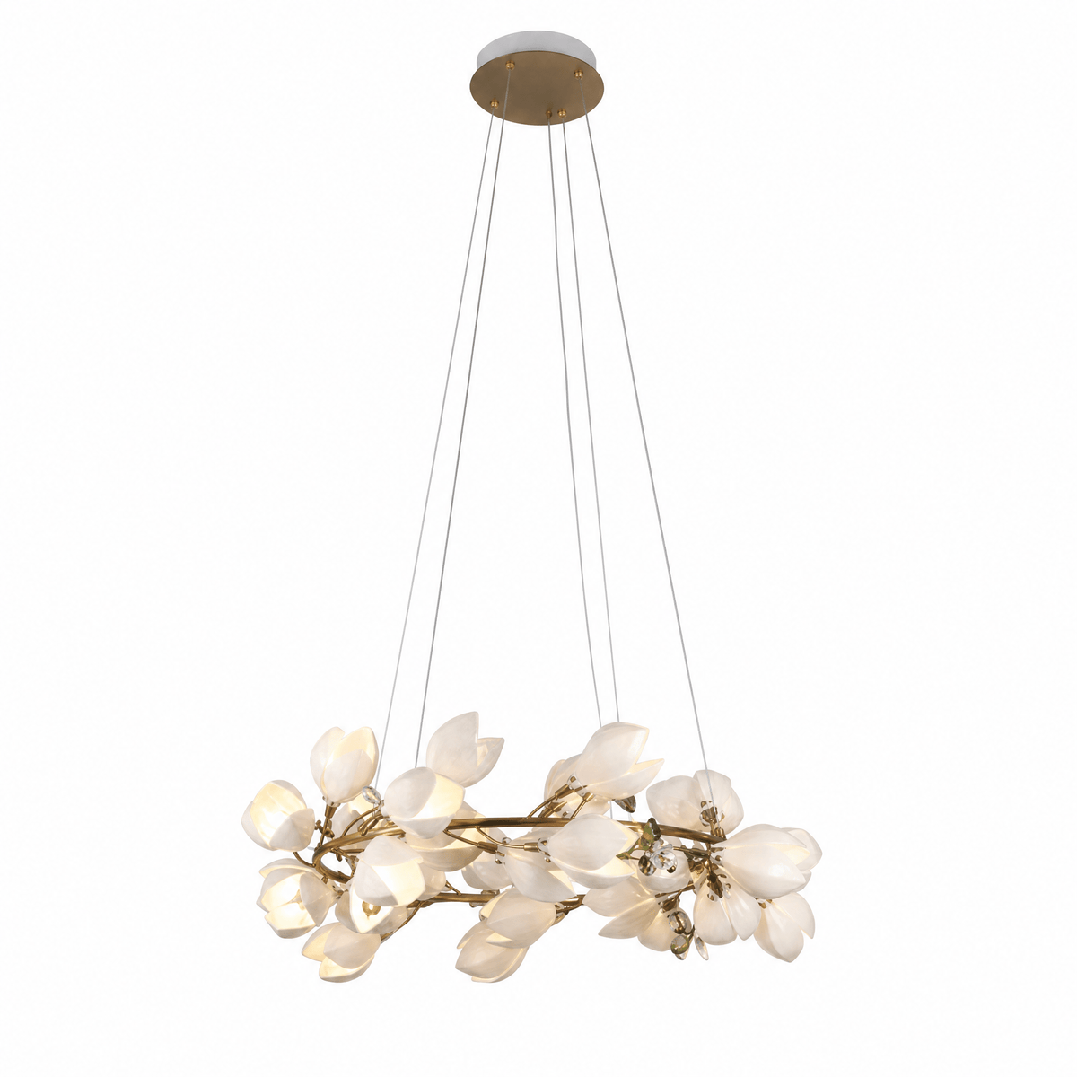 Lauro Ceramic Leaf Chandelier - Blushlighting