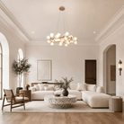 Lauro Ceramic Leaf Chandelier - Blushlighting