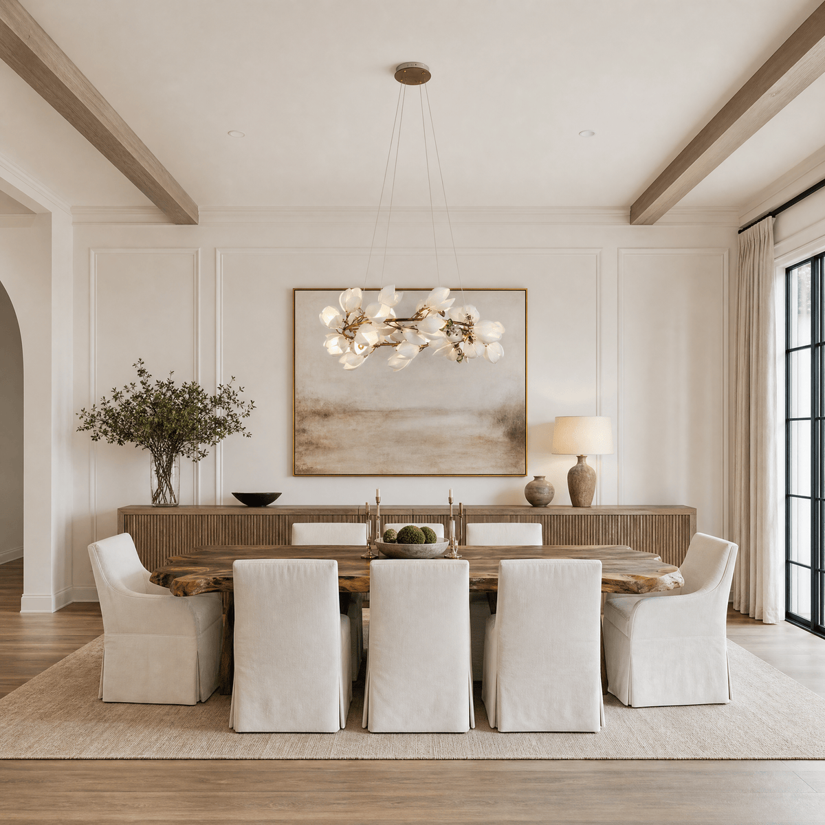 Lauro Ceramic Leaf Chandelier - Blushlighting