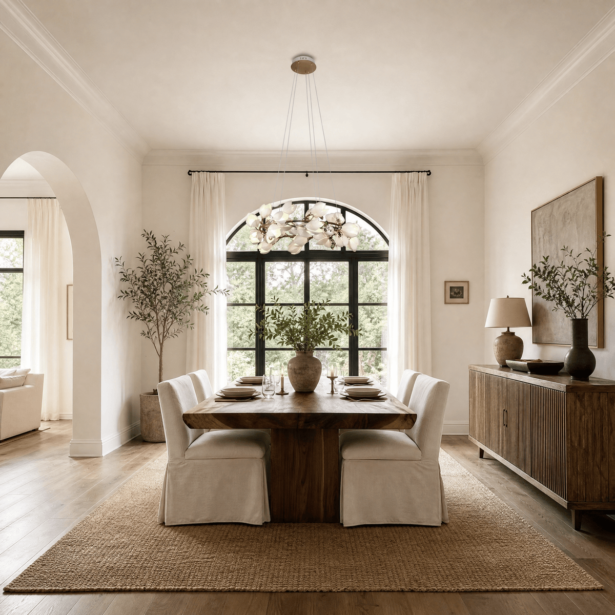 Lauro Ceramic Leaf Chandelier - Blushlighting