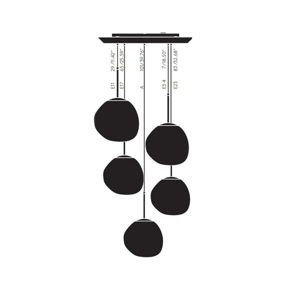 Lava Chandelier Villa Loft Duplex Stairwell Pendant Light - Rose Gold5 Balls - Style BBlushlighting