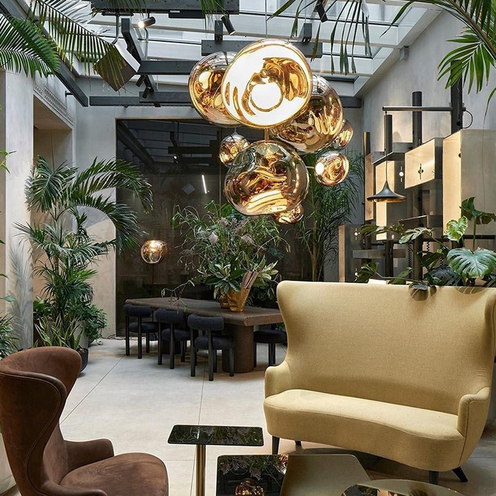 Lava Chandelier Villa Loft Duplex Stairwell Pendant Light - Gold1 Ball - DIA 7.87'' / 20cmBlushlighting