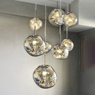 Lava Chandelier Villa Loft Duplex Stairwell Pendant Light - Rose Gold5 Balls - Style ABlushlighting