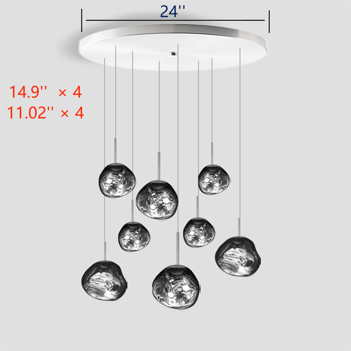 Lava Chandelier Villa Loft Duplex Stairwell Pendant Light - Gold8 BallsBlushlighting